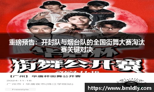 重磅预告：开封队与烟台队的全国街舞大赛淘汰赛关键对决